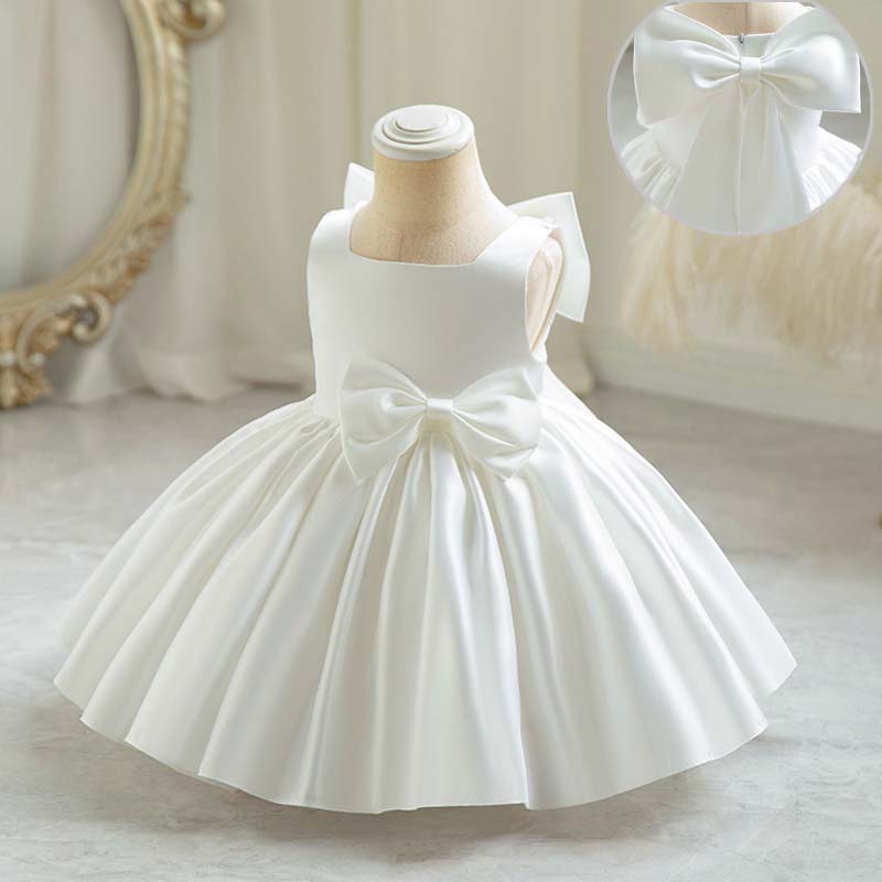 Baby Clothing Girls - Dziewczynek Party Dress słodka duża kokarda